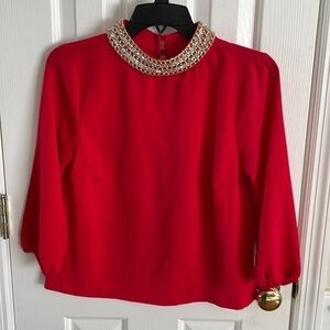 MOA Moa Red Polyester Top Small Red